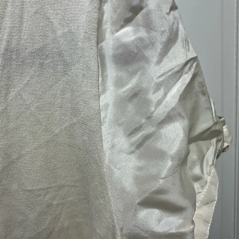 Burberry London Y2K Women's Silk Blend Cream Button-Up Top Size 44 M/L - Picture 3 of 7